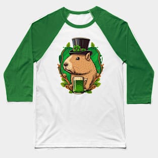 Capybara St. Patrick's Day Baseball T-Shirt